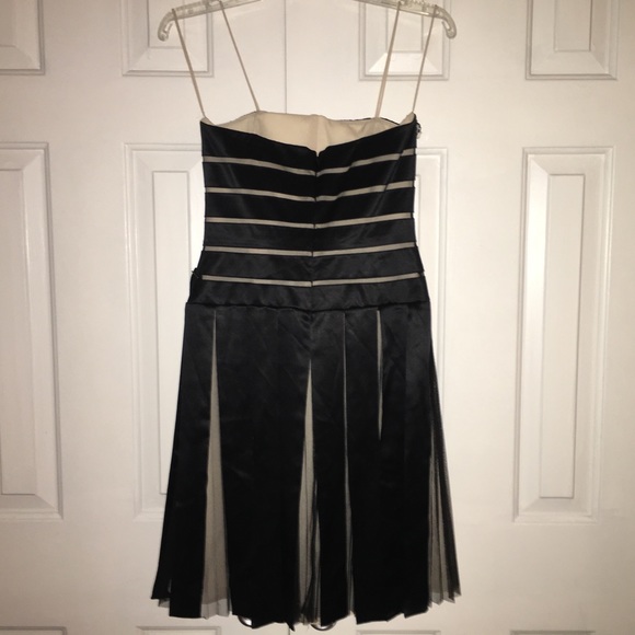 Basix II Black Strapless Satin Dress w/ Caplet - Picture 3 of 7